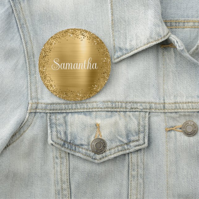Porte-nom Paillettes et feuille d'or circulaires (En situation)
