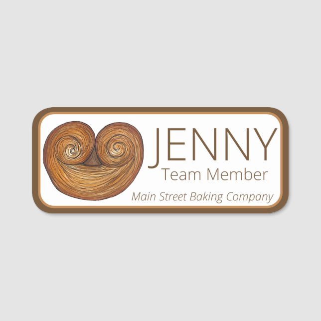 Porte-nom Palmiers French Puff Pastry Cookies Paris Bakery (Devant)