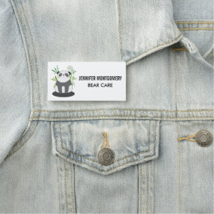 Porte-nom Panda noir et blanc mignonne en Bambou