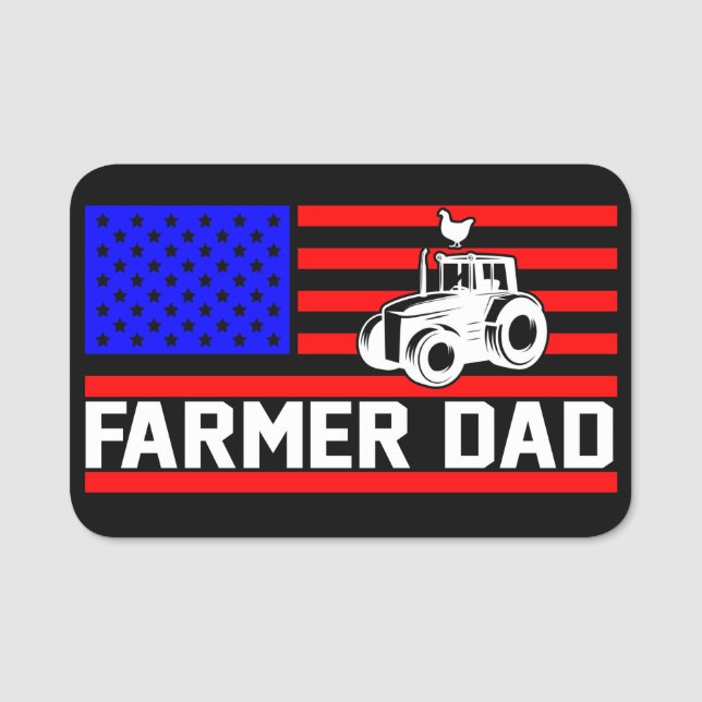 Porte-nom Papa agriculteur (Devant)