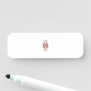 Porte-nom papier peint design d'intérieur fleurs rouges, dos