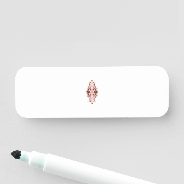 Porte-nom papier peint design d'intérieur fleurs rouges, dos (En situation)