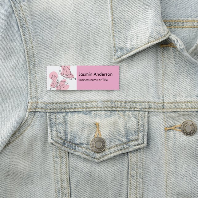 Porte-nom Papillons élégants modernes minimaux (En situation)