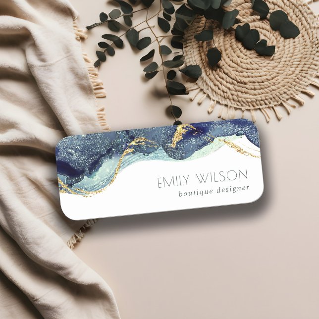 Porte-nom Parties scintillant Abstraite en encre d'alcool Si (Créateur téléchargé)