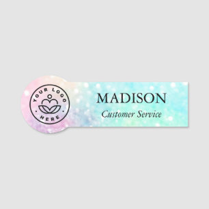 Porte-nom Parties scintillant Pastel Bokeh Girly Colorée Mot