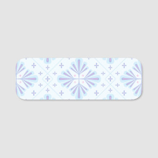 Porte-nom Pastel Blue Geometric Floral Repeat Pattern 