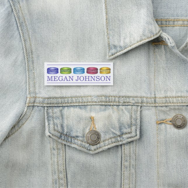 Porte-nom Pastel French Macaron Cookies Boulangerie Pâtisser (En situation)