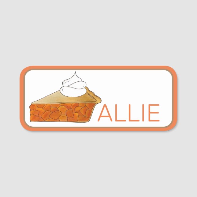 Porte-nom Peach Pie Slice Whiam Cream Peaches Dessert (Devant)