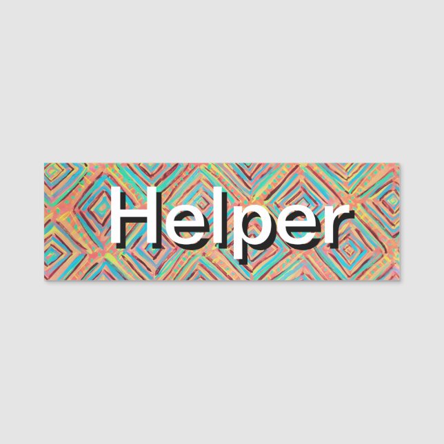 Porte-nom peinture de diamant d'arc-en-ciel (Devant)