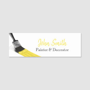 Porte-nom Peinture Peintre Service Société Pinceau Jaune