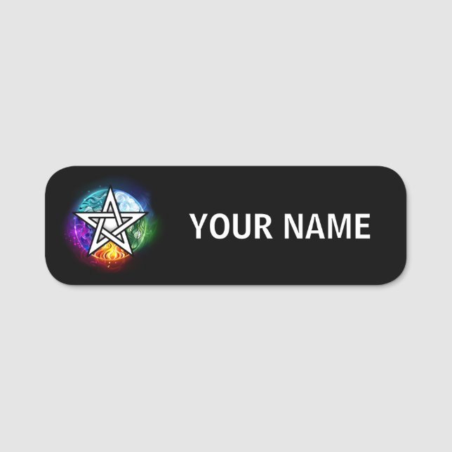 Porte-nom pentagramme du Wiccan (Devant)