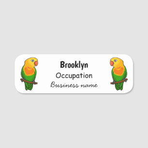 Porte-nom Perroquet de caricature mignon lovebird