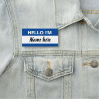 Personnalisé Bonjour mon nom est (bleu)