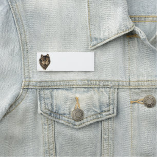 Porte-nom Personnaliser pour l'aquarelle Wild Grey Wolf Anim