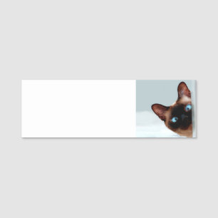 Porte-nom Personnalisez ce chat siamois amusant en sortant