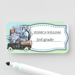 Porte-nom Personnalisez Votre Nom Halloween nuit d'effroi