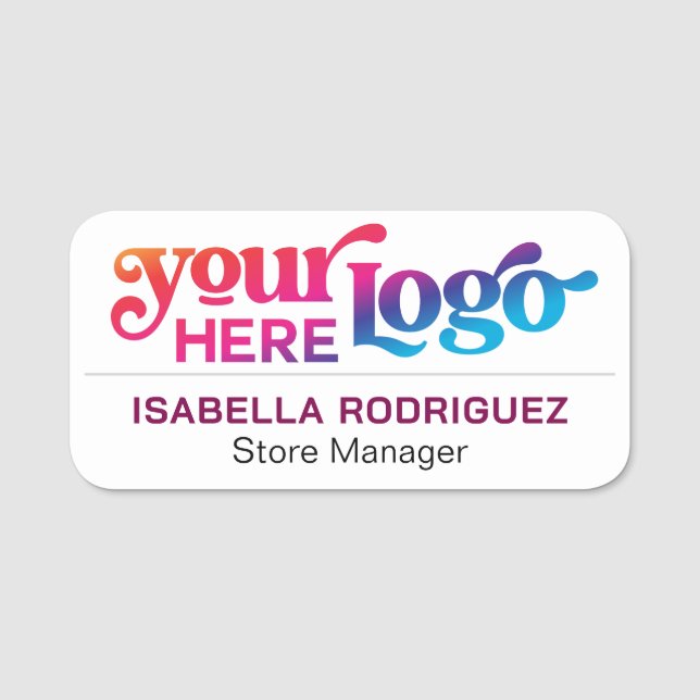 Porte-nom Personnel employé du logo d'entreprise personnalis (Devant)