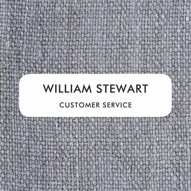 Porte-nom Personnel professionnel blanc minimal employé (Créateur téléchargé)