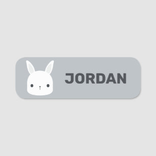 Porte-nom Petit lapin de lapin mignon avec nom personnalisé