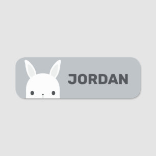 Porte-nom Petit lapin de lapin mignon avec nom personnalisé