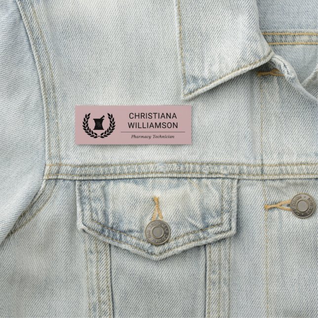 Porte-nom Pharmaciste Élégant Personnalisé Employé de la pha (En situation)