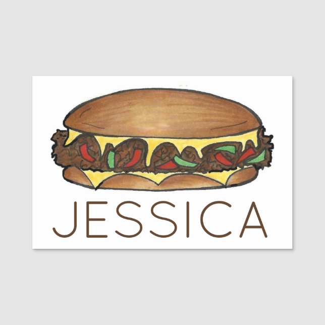 Porte-nom Philadelphia PA Cheesestead Cheese Steak Sandwich (Devant)