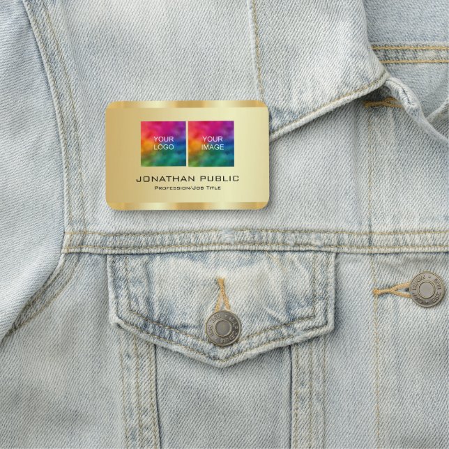 Porte-nom Photo de votre employé et logo de l'entreprise Mod (En situation)