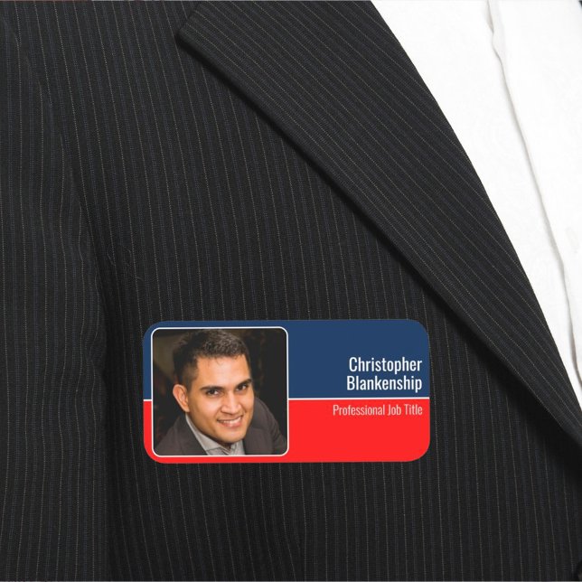 Porte-nom Photo personnalisée de l'Arrière - plan blanc et b (custom photo design)