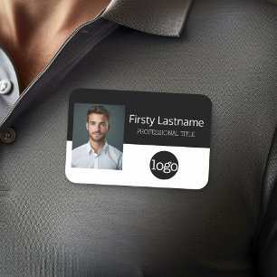 Porte-nom Photo personnalisée de l'employé, logo, nom - Pe