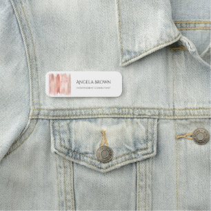 Porte-nom Pinceau Ombre à l'eau Pailleté Doré Rosé Élégant