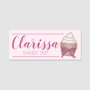 Porte-nom Pink Cupcake Shop Cake Bakery Pâtisserie Chef Café