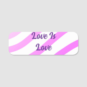 Porte-nom Pink rayures colorées pastel amour est amour fiert