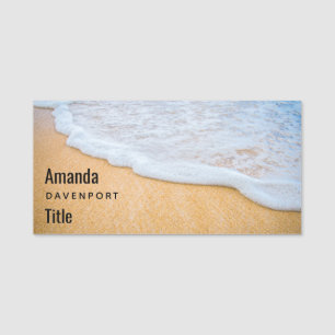 Porte-nom Plage de sable avec Surf en mousse