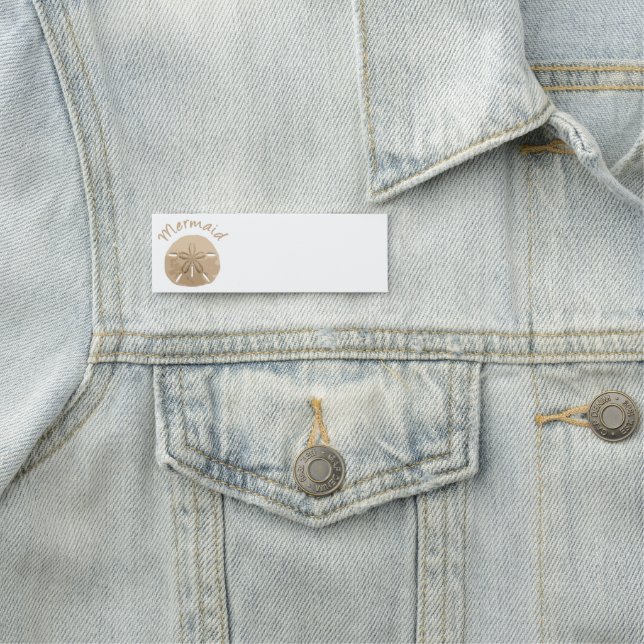 Porte-nom Plage d'été Fun Summer Holiday Mermaid Sand Dollar (En situation)