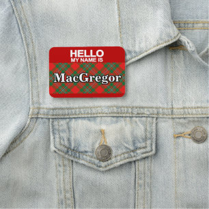Porte-nom Plaid de tartan écossais de MacGregor Gregor de