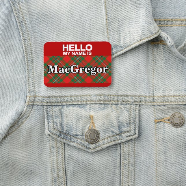 Porte-nom Plaid de tartan écossais de MacGregor Gregor de (En situation)