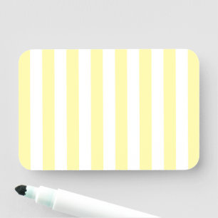 Porte-nom Plaid Jaune Pâle et Blanc Moderne