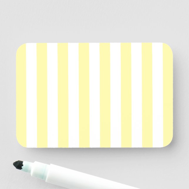 Porte-nom Plaid Jaune Pâle et Blanc Moderne (En situation)