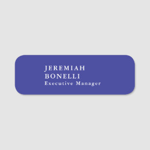 Porte-nom Plaine moderne épurée bleu profond