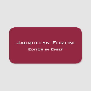Porte-nom Plaque rouge Bourgogne Élégante minimaliste modern