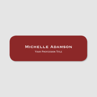 Porte-nom Plat professionnel rouge profond moderne