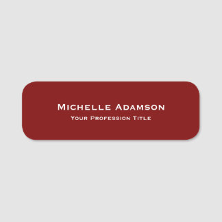 Porte-nom Plat professionnel rouge profond moderne