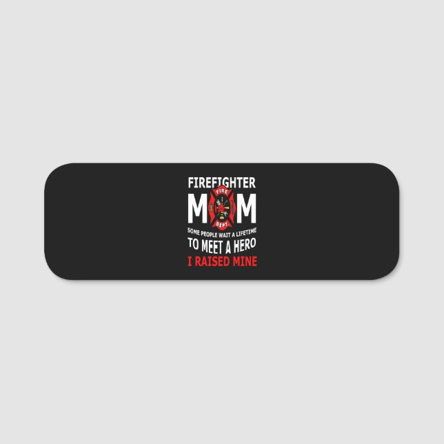 Porte-nom Pompier | Firefighter Maman Quelques personnes (Devant)