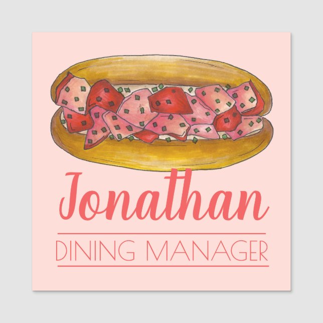 Porte-nom Portland ME Maine Lobster Roll Sandwich aux fruits (Devant)