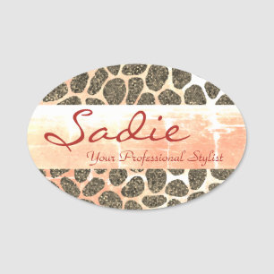 Porte-nom Poster de animal de patchwork de sucrerie