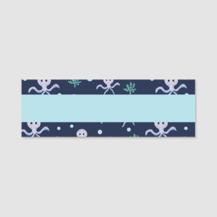 Porte-nom Poulpe sous la mer motif pour enfants