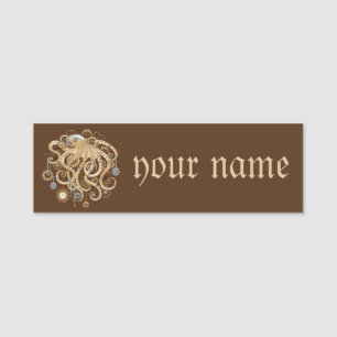 Porte-nom Poulpe Steampunk Rétro Fantastique Mécanique