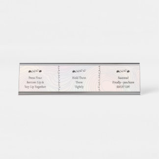 Porte-nom Pour Bureau 3 étapes pour se taire Texte personnalisé drôle