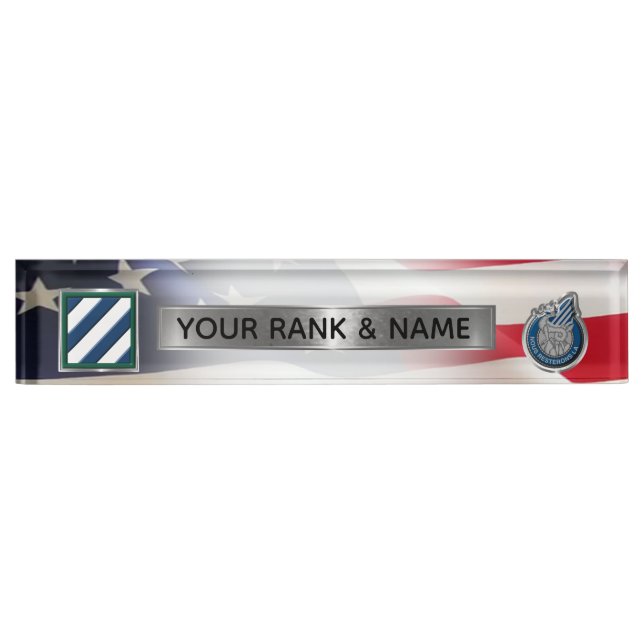 Porte-nom Pour Bureau 3e division d'infanterie - 3e ID (Devant)