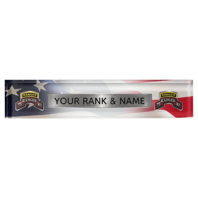 Porte-nom Pour Bureau 75e régiment de rangers (Devant)